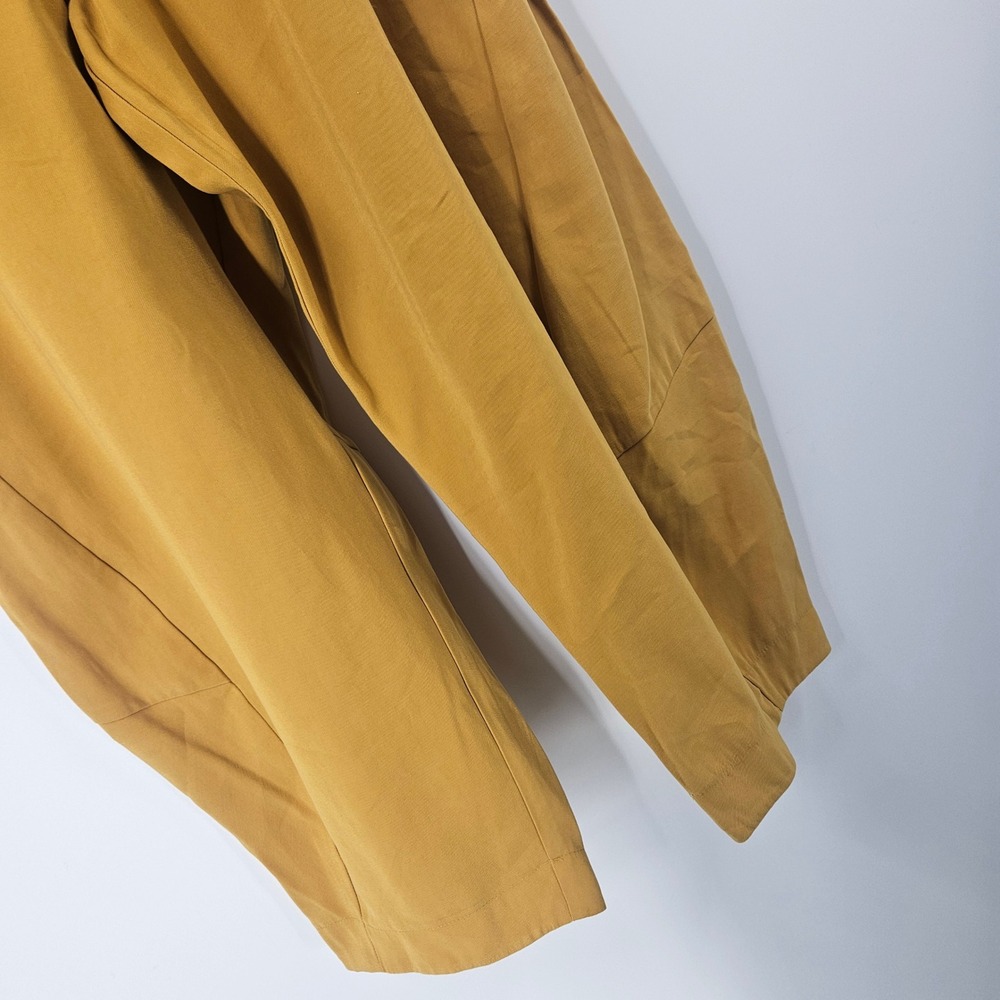 Moutaki Barrel Leg Pants Mustard Yellow High Waist Barrell Greek NWT Sz M - Picture 5 of 11
